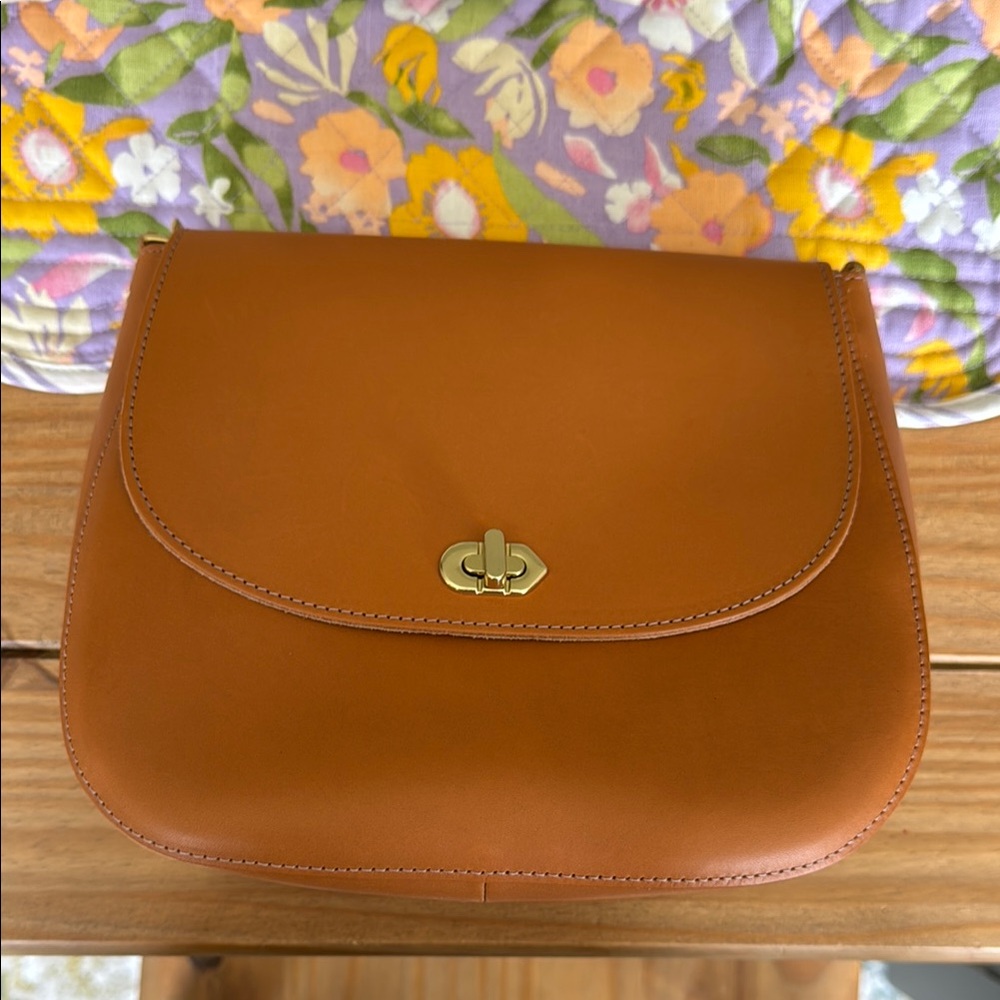 Clare V Tan Leather Crossbody Bag